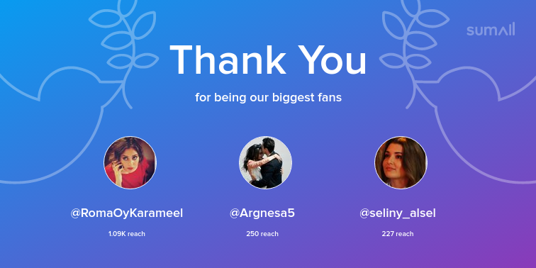 turkishfantasy's tweet photo. Our biggest fans this week: @RomaOyKarameel, @Argnesa5, @seliny_alsel. Thank you! via https://t.co/QY47E0PlL2 https://t.co/YWSMJSNlSk