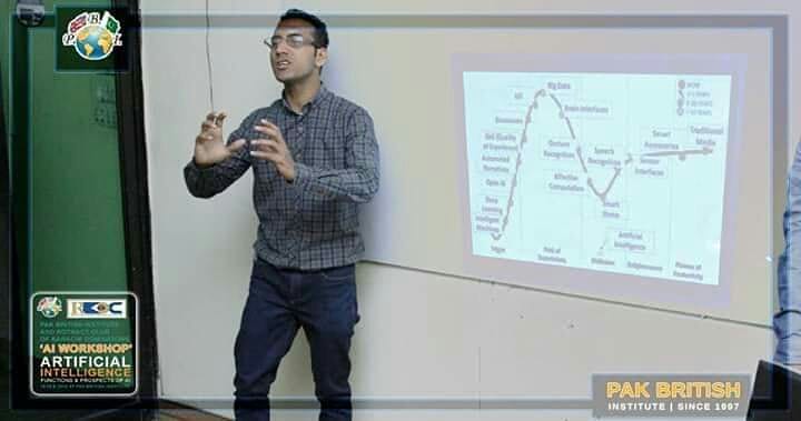 FederalYouth's tweet photo. Youth Parliament Federal Cabinet conducted a successful session on Artificial Intelligence  at Pak British Institute.
The session was given by Secretary Science and Technology Mr. Haris Ahmed.
We wish the whole team many congratulations for this informative session. https://t.co/aHC8MFUFYO