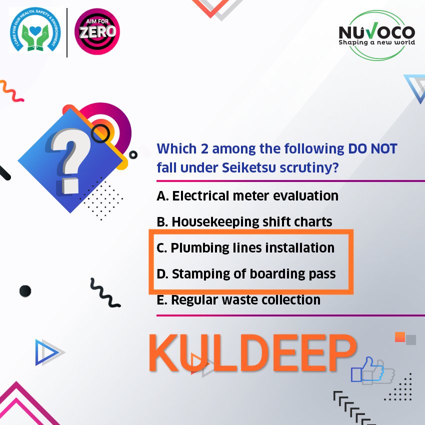 Iranchikuldeep's tweet image. A19) 
C. Plumbing Lines Installation &amp;amp; 
D. Stamping of Boarding Pass

#Nuvoco #NuvocoHSEQuiz #Question19

@emNishant
@Aaravsingh28
@acidkidrock
@blessedkamal
@Rahulrahs
@karan875
@misssmita3
@MahtoSanjeev1
@missnakhro17
@DivzArjun
@SushmaSonu333
@shubham599gupta
@KulAnik8
@VHetal