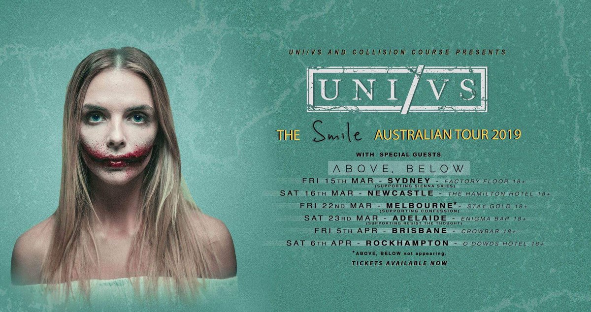 Australia! Our tour with <a href="/abvblw_/">Above, Below</a> kicks off tomorrow. Tickets: univsband.com