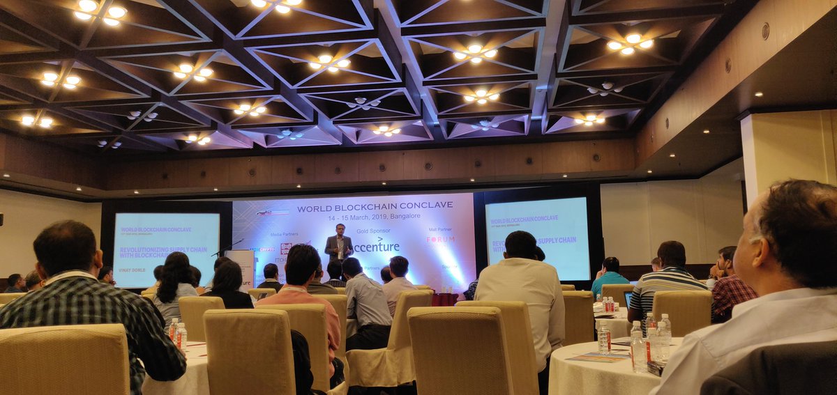 Dannyssss's tweet photo. Mr Vinay Dorle from a Accenture speaking on Business aspects of Blockchain in the #worldblockchainconclave https://t.co/LFzDKCtyRA