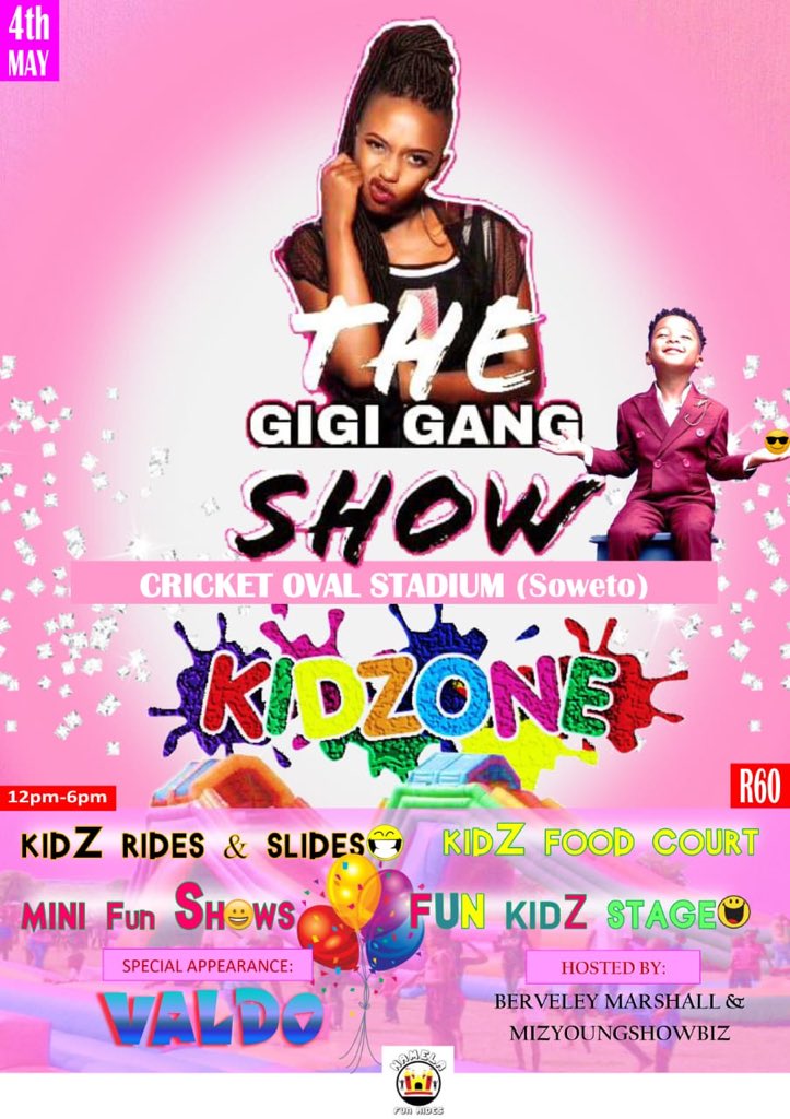 Gigigangshow's tweet photo. #Gigigangshow presents #Kidszone💃🏾💃🏾 !! 

🎉😊come and have fun! 

@Gigi_Lamayne https://t.co/cHlgDP1mCv