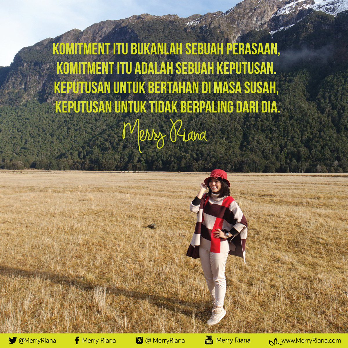 Komitmen itu bukanlah sebuah perasaan, komitmen itu adalah sebuah keputusan. Keputusan untuk bertahan di masa susah, keputusan untuk tidak berpaling dari dia.