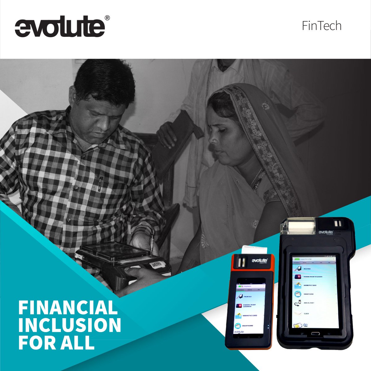 EvoluteGroup's tweet image. Let's create an empowered nation  by teaching people in the unbanked areas how to make day to day banking transactions with our Aadhar enabled MicroATM ‘Leopard’. Be a part of this growth  journey with us!
#evoluteIndia #evoluteglobal #unbankedareas #fintech #bankingtransactions