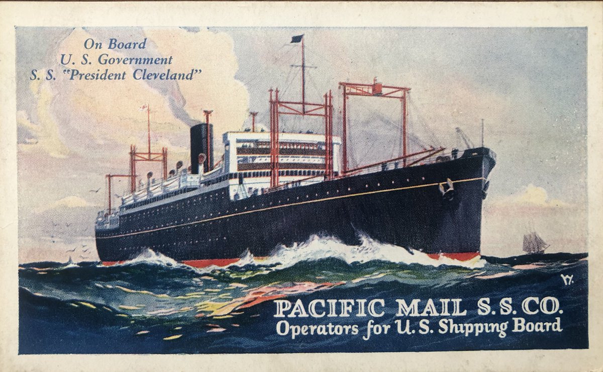 panamaru2's tweet photo. #President_Cleveland #Old_Postcard
ex- #Golden_State, 1922 renamed #President_Cleveland, 1925 purchased by #Dollar_Line, 1938 transferred to #APL, 1941 sold to #US_Navy renamed #USS_Tasker_H_Bliss
入手した古い絵葉書、#535type_ship #Artist_Rendering_Postcard です。
#shipsinpics https://t.co/9bhcOl0N9j