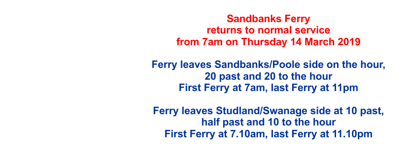 SandbanksFerry's tweet photo. Just a reminder, we're all back to normal and running our normal service. https://t.co/zFVvWsbsEo