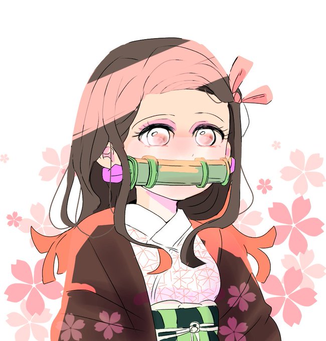 タケノコさんがTwitterに投稿した竈門禰豆子(鬼滅の刃)のイラスト。