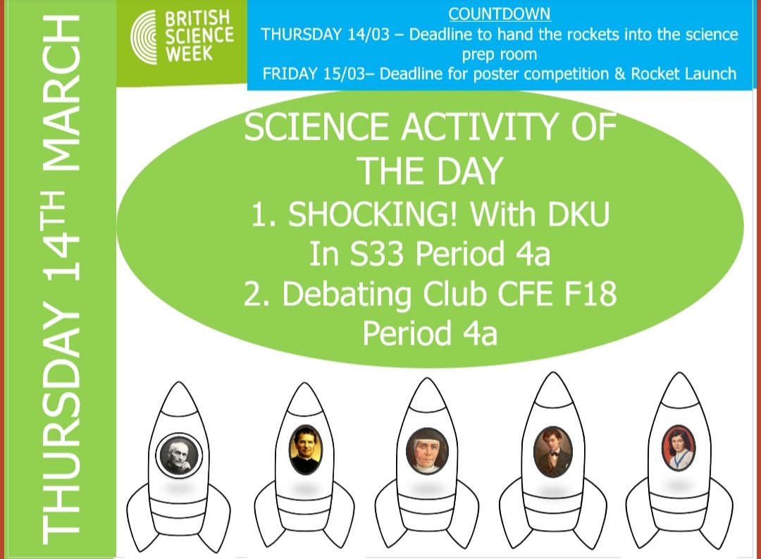 #ScienceWeek2019 Deadline for the rockets is today!