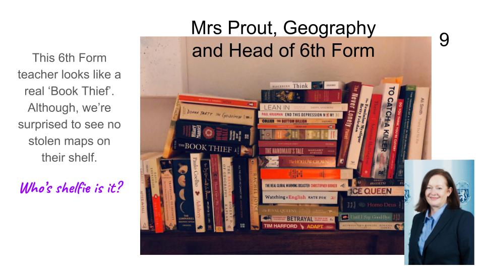 harrowBkkEng's tweet photo. Which staff shelfie surprises you the most? 🤯 #wbd19 #books #English #teaching https://t.co/DPy3nbwkvl