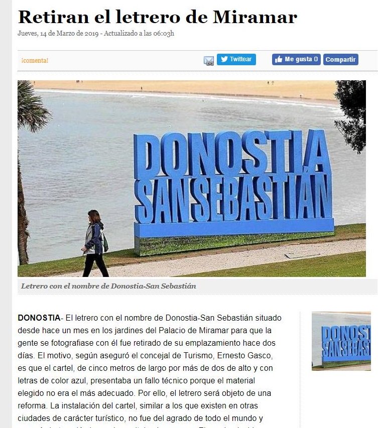 [#Euskara]
Berriro #NoticiasDeGipuzkoa​k webguneko azalean #euskara​zko lerroburua jartzen du eta albistea gaztelera hutsean dago.
#Iruzurra