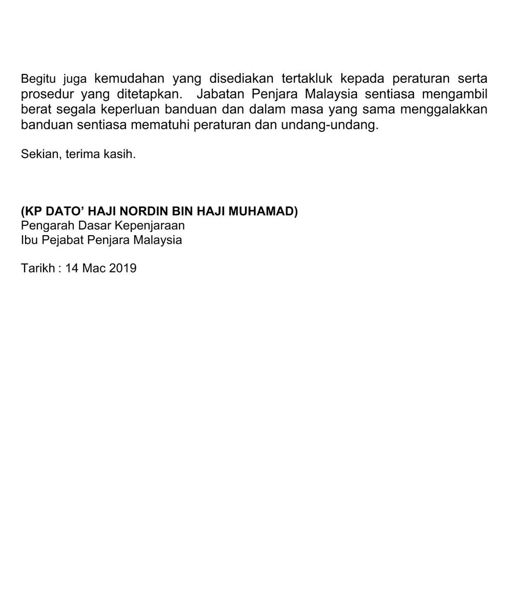Penjara Malaysia On Twitter Kenyataan Media Penjaramalaysia Tentang Isu Kenyataan Mengelirukan Berhubung Layanan Terhadap Banduan Kdnputrajaya Friendsofkdn Https T Co Hszda6nusm