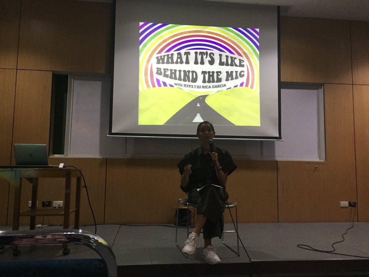 MAGISRadio's tweet photo. DJ @ricaggg describes her radio career like different stages of a relationship.
#FollowTheSound
#AteneoACOMM
#MediaMonth
#UnCOMventional https://t.co/vfueS644R1