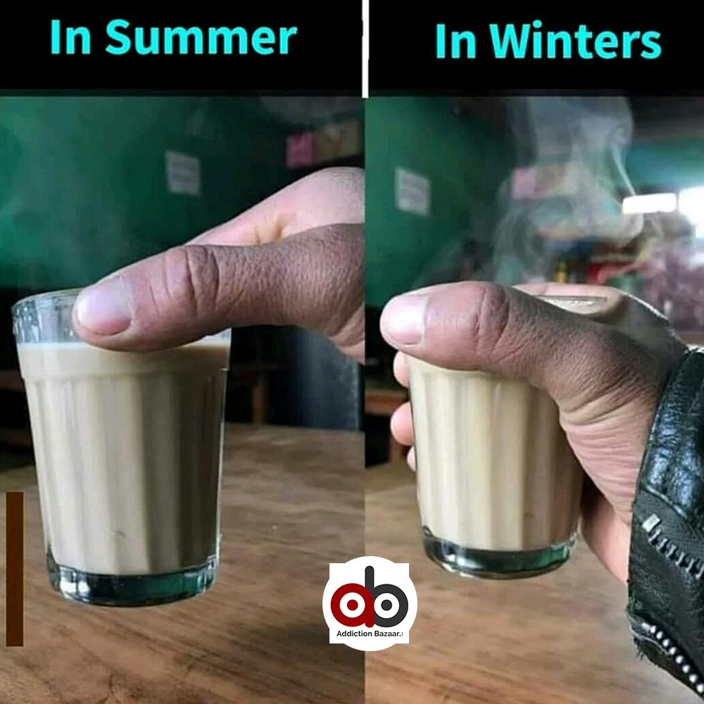 addictionbazar's tweet photo. Agree? #addictionbazaar #meme #reality #summer #winters #tea #chai https://t.co/EPElFITCDV