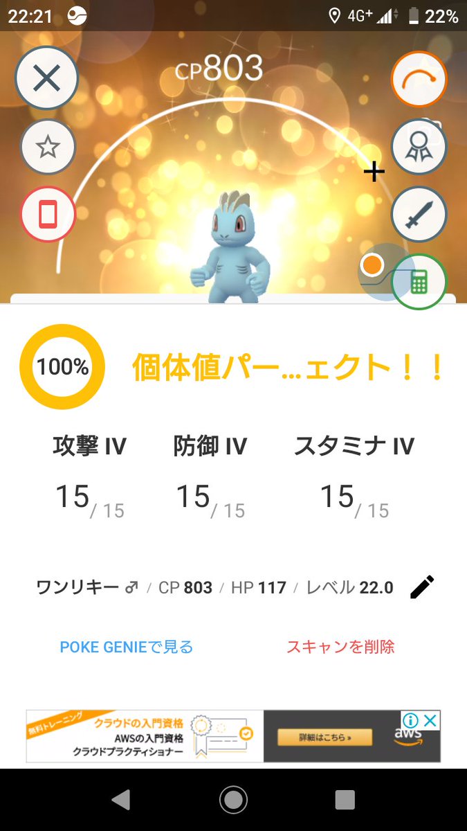 ポケモンgo個体値100出し方