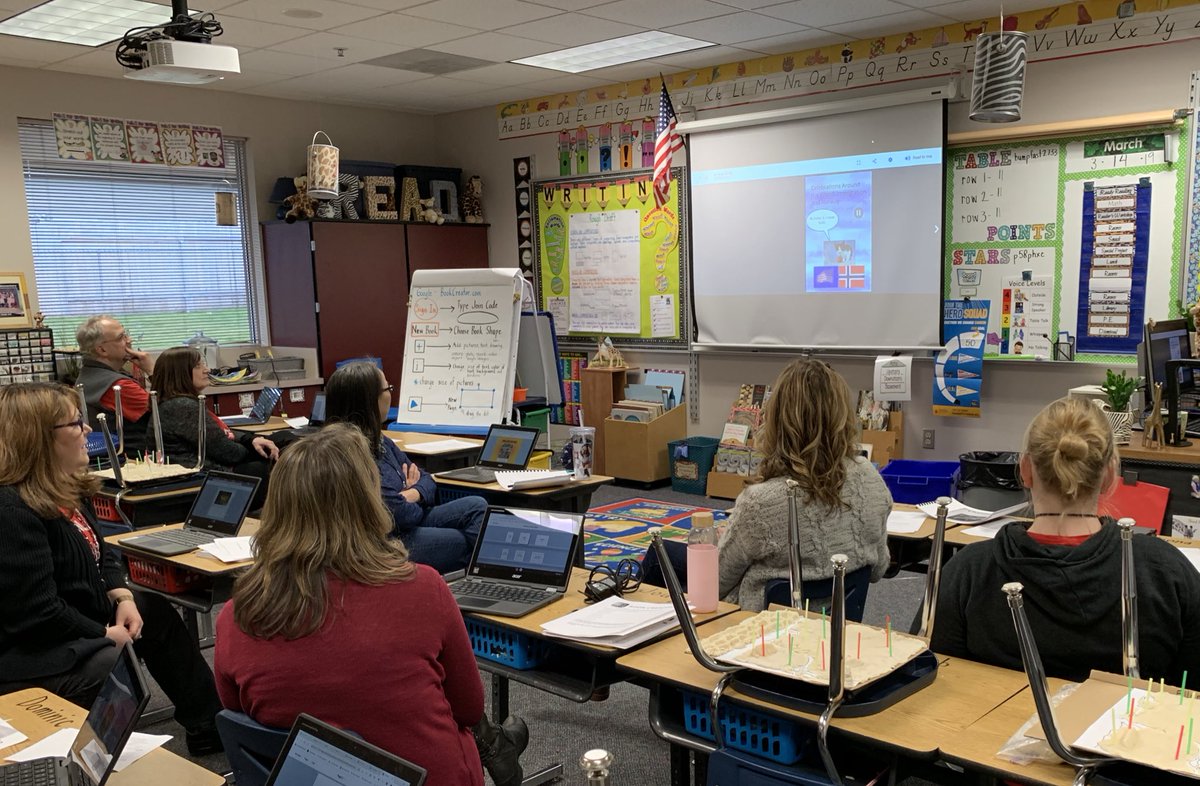 Fishers Landing Elementary Educamp learning about Ozobots, Beebots, Seesaw and Book Creator. Thinking about the positive impact technology has on student learning.  #4Cs #personalizedlearning  #LearnToCode  <a href="/EPSEdTech/">EPS EdTech</a> #epspride