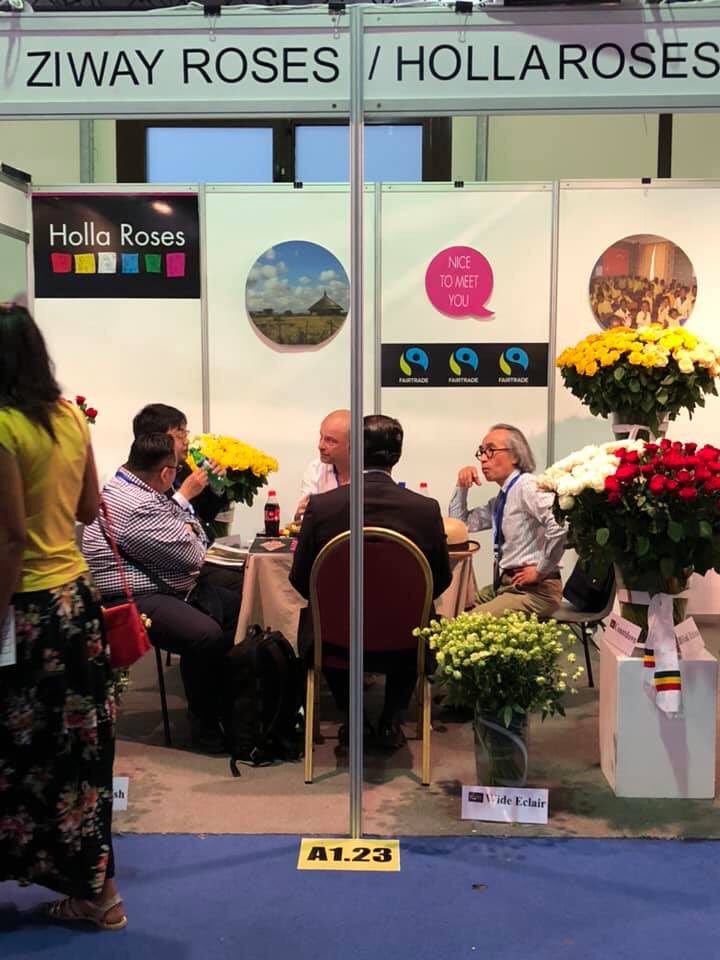 Our second day in Hortiflora exhibition Addis Abeba 🌹