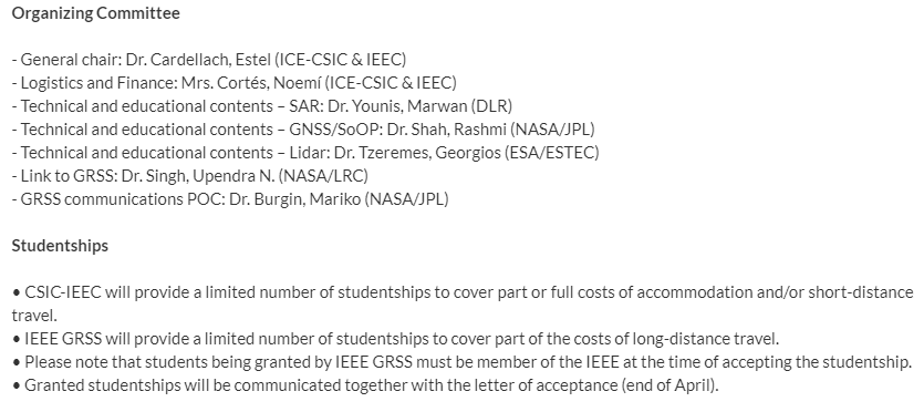 The 3rd Institute of Space Sciences Summer School is linked to the 1st IEEE Geoscience and Remote Sensing Society (GRSS) Instrumentation and Future Technologies (IFT) Remote Sensing Summer School (IFT-R3S).
➡️bit.ly/2IFBSm7 <a href="/CSIC/">CSIC</a> <a href="/IEEC_space/">Institut d'Estudis Espacials de Catalunya (IEEC)</a> <a href="/IEEEorg/">IEEE</a> <a href="/IEEE_GRSS/">IEEE Geoscience and Remote Sensing Society</a>