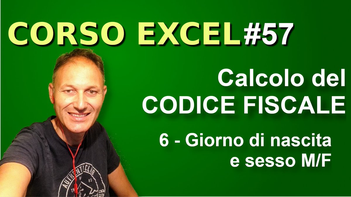 CastellettiDa's tweet image. ▶ youtu.be/mSYzt0d1K9A
Proseguiamo nel calcolo del codice fiscale con Excel, Estraiamo ora il giorno di nascita ed impariamo ad utilizzare in modo più approfondito le date.

Il #CorsoExcel di #AssociazioneMaggiolina con #DanieleCastelletti