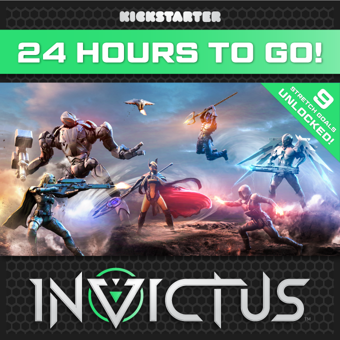 TachyonGames's tweet photo. https://t.co/Za8odHbRp2 Only 24 hours to go until we successfully end our #Kickstarter campaign for #Invictus! Become a backer today and help unlock more stretch goals! #boardgames #boardgamegeek #bgg #tabletop #tabletopgames #games #boardgaming #cardgame #geek #boardgamer #gamer https://t.co/wvllOgc9JS
