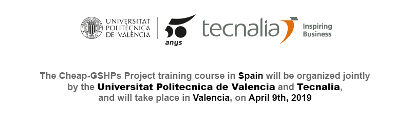 cheapgshp's tweet photo. Follow #CheapGSHPs

Training Event in Spain on April 9th!

The Cheap-GSHPs Project training course in Spain will be organized jointly by the Universitat Politecnica de Valencia and Tecnalia.

More details: https://t.co/0gXy4tPhfV

@EU_H2020 #geothermal @tecnalia @UPV https://t.co/Ufjbrwux6x
