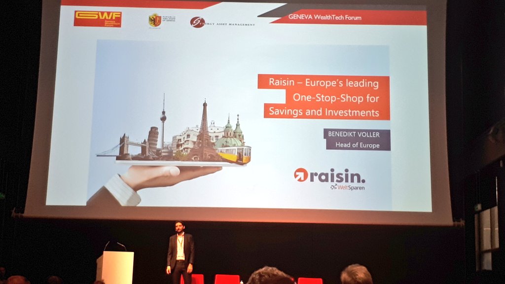 TemenosMKPL's tweet photo. 🙌🏼 Our #fintech provider @raisin on stage now pitching @ForumGeneva
Winner to be revealed later at the Award Ceremony
Til then find out more on their solution here➡️ https://t.co/CsXhJqjtK1 
#GenevaWealthTechForum https://t.co/6ukSGEESKC