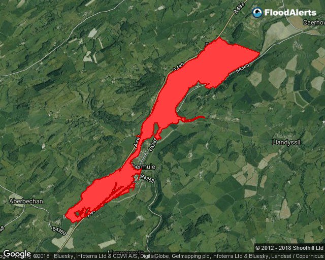 FloodAlerts_POW's tweet photo. Flood Warning, 1:31PM 14/03/2019, River Severn at Abermule and Fron, https://t.co/S4I7pH2jlF #floodaware https://t.co/qkcAubTMyn