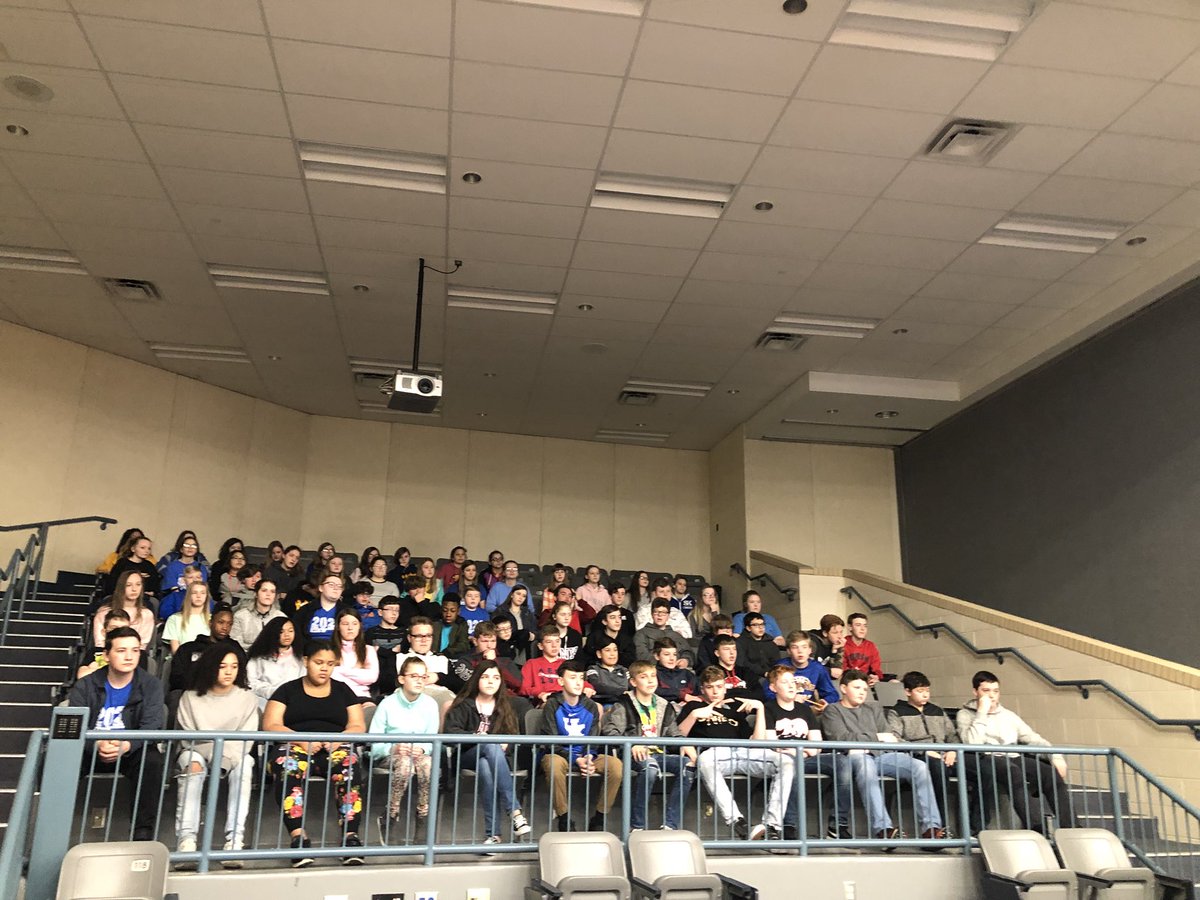 8th grade tours today, Royals learning how to become a Pioneer. #BeRoyal