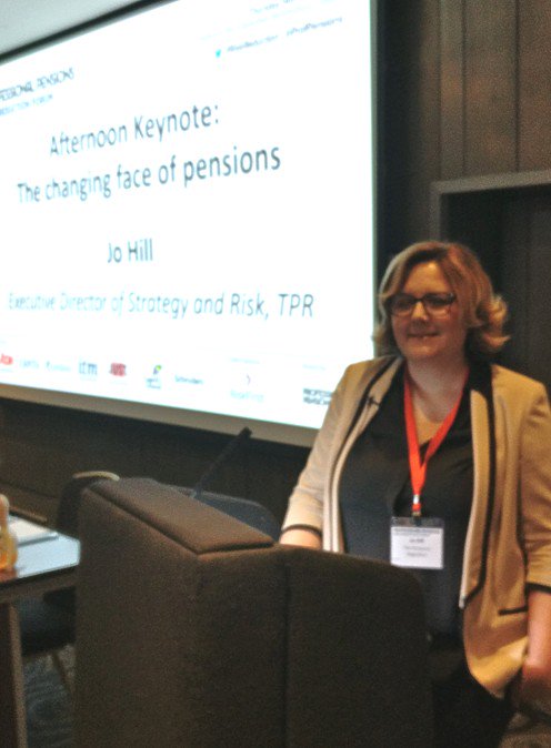 Jo Hill speaking <a href="/ProfPensions/">ProfessionalPensions</a> #RiskReduction Forum: "People in the UK seem able to manage their money day to day but are far less prepared for events like income loss, bereavement or retirement."  #ProfessionalPensions