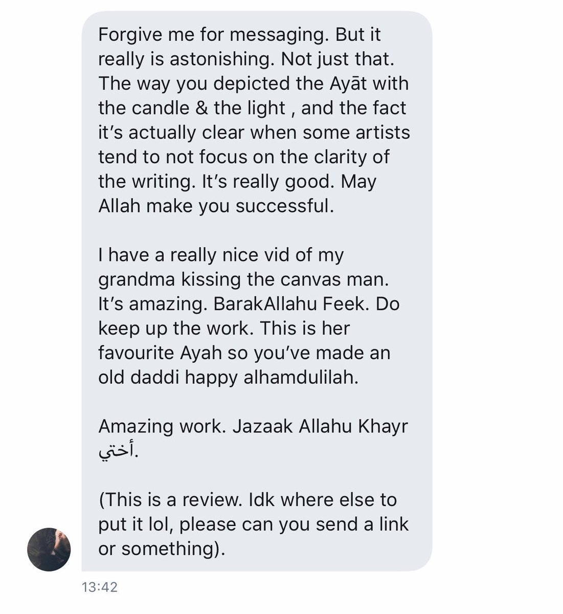 Reviews like this >>> may Allah bless the brother and grant his dadi health and happiness, ameen