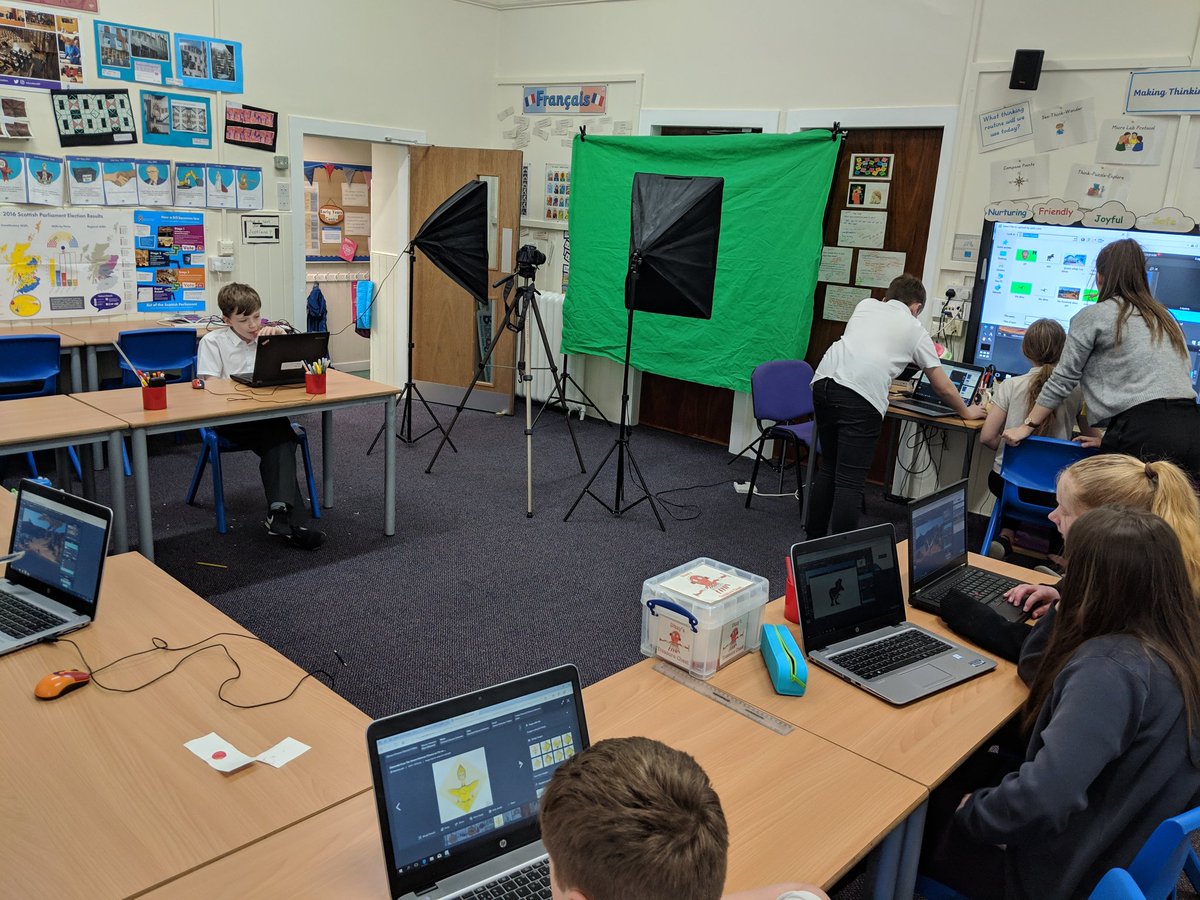 FishertonPS's tweet photo. It's a hive of editing and digital design activity...... End of term animation project is in the cutting room!!! #motivated #funwithfilm #teamworkmakesthedreamwork @SACTechDigital @MissRossTeach @LynseyJaneTee  wait till you see our stop frame animation movies #InspiredByYou https://t.co/QWryUAINMx