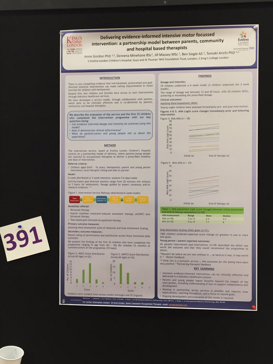 Busy #IBIA2019 poster (391) session - sharing our evidence informed motor focussed intervention programme - partnership model with parents and community therapists @Anne8G <a href="/DereenamariaM/">Nina M</a>