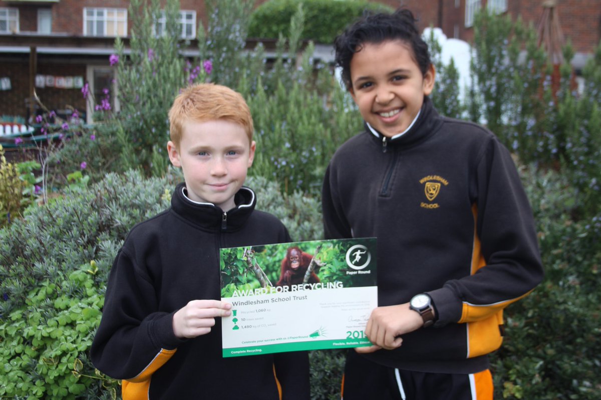 Our eco - prefects in the green team are proud to have collected enough paper to save 10 trees this year with <a href="/PaperRound/">Paper Round</a> #RecyclingForABetterWorld