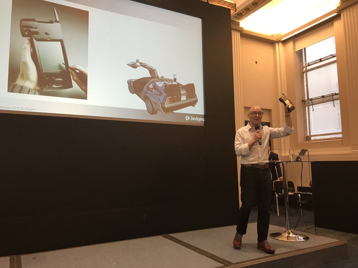 IWFM_London's tweet photo. .@ianellison showing us the first video phone which @orange created in 2000. https://t.co/01oGrahgHW