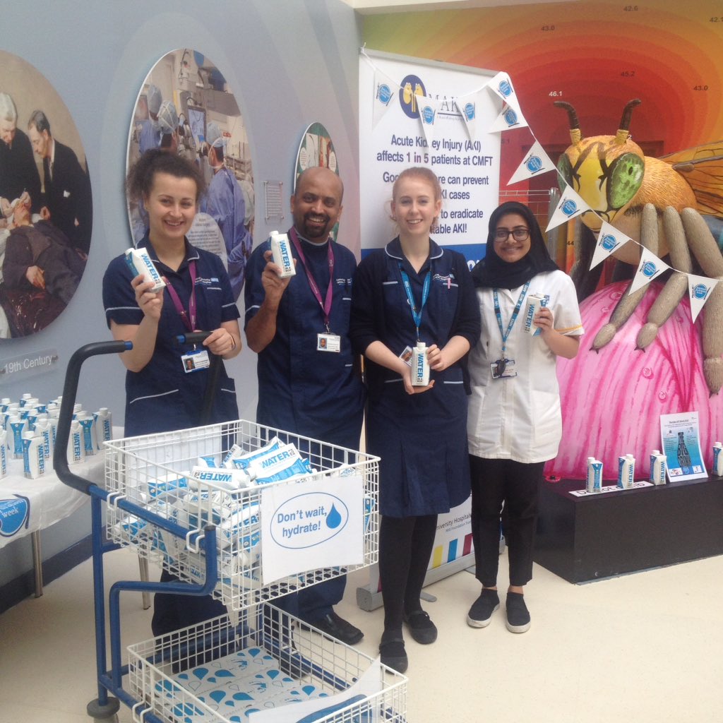 AKI &amp; Acute Care Team MRI, getting ready for our Big Drink event in Eye Hospital Atrium today <a href="/MFTnhs/">MFT NHS</a> <a href="/NHWeek/">N&H Week</a> #NHW2019 <a href="/sepsisteammft/">Sepsis Team MFT</a>