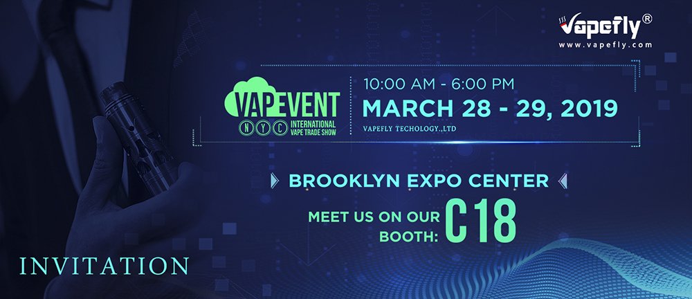 YinyuanChiang's tweet image. Vapevent New York 🇺🇸 
Vapefly Booth#: C18
See you soon in Brooklyn on March 28th - 29th! 
#Vapefly #Vapevent #Brooklyn #NewYork
