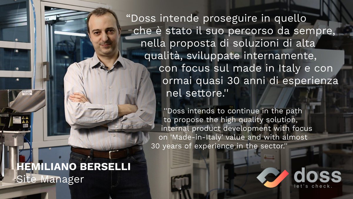 DossVisual's tweet image. Some words from our site manager, Mr. Hemiliano Berselli.

#visualinspection #Qualitycontrol #Automation