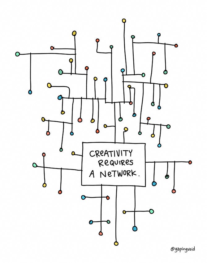 Its a lonely job being creative alone - we need networks !