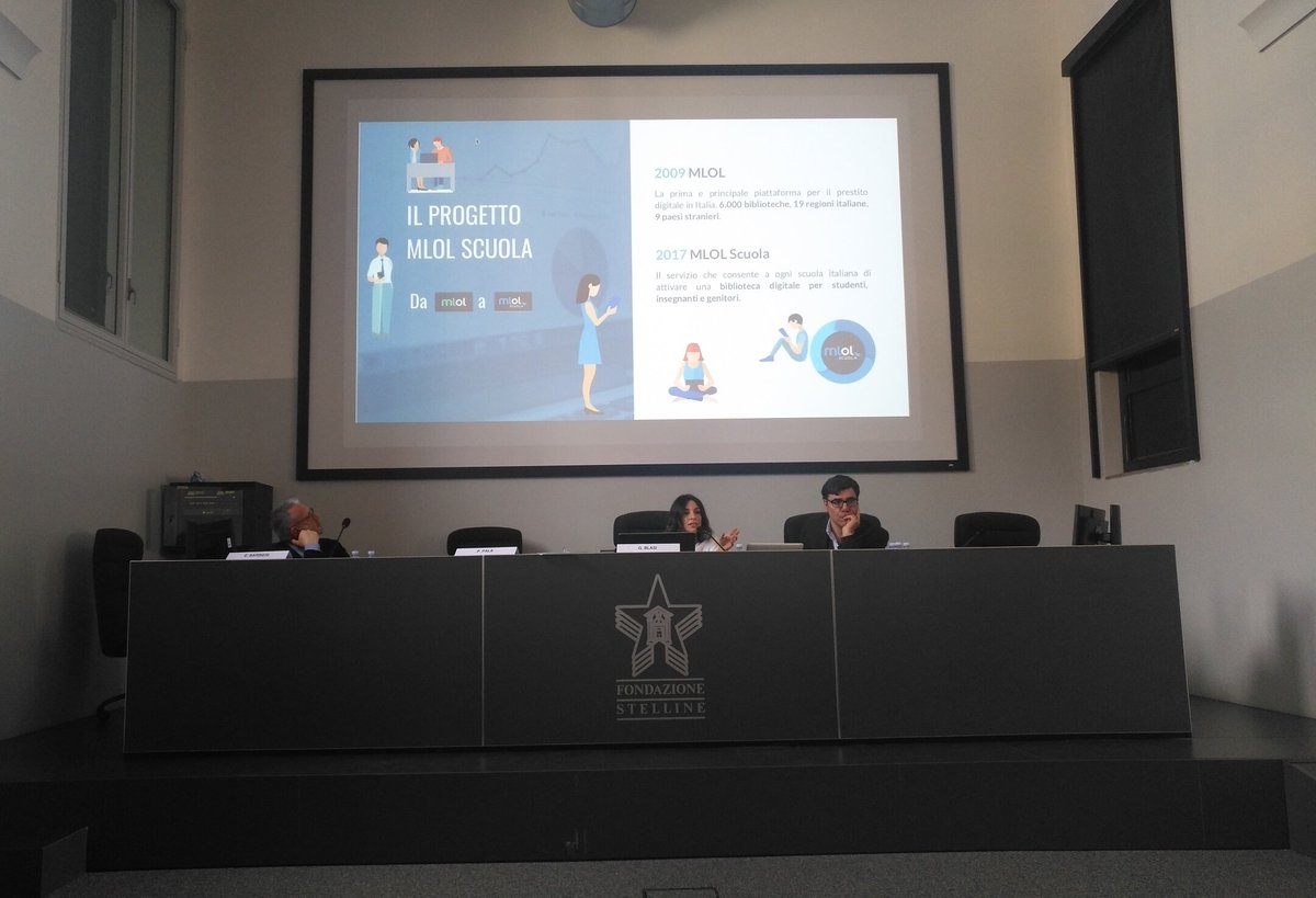 catalaniluigi's tweet photo. @giulio_blasi e @paolapala3 presentano il progetto @M_L_O_L #Scuola per le biblioteche scolastiche digitali: un nuovo paradigma per l'accesso ai contenuti digitali a scuola. Prosegue al palazzo delle #Stelline il Convegno Strategie digitali per la scuola #Stelline19 #Stelline2019 https://t.co/dG3bAJth6Q