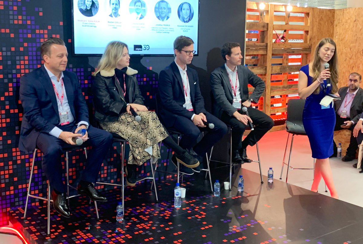 MIPIMWorld's tweet image. Now on: &quot;New Multigenerational Expectations: Rethinking Spaces&quot; with @SdeSavary from @Built_ID, @BastienDolla from @habx_fr, Jonathan Pearce from @IC_Comms &amp;amp; Hines’ Charlie Kuntz. Scott Brownrigg’s Anna Kulik moderates #MIPIM #MIPIMPropTech