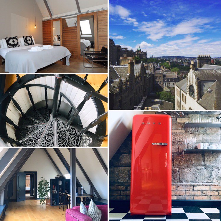 The Attic flat is our hidden gem in the centre of Edinburgh 💎

A unique spiral staircase leads to a stunning and secluded apartment with some amazing views of our city. 

There may be a few stairs to climb but trust us it is definitely worth it!