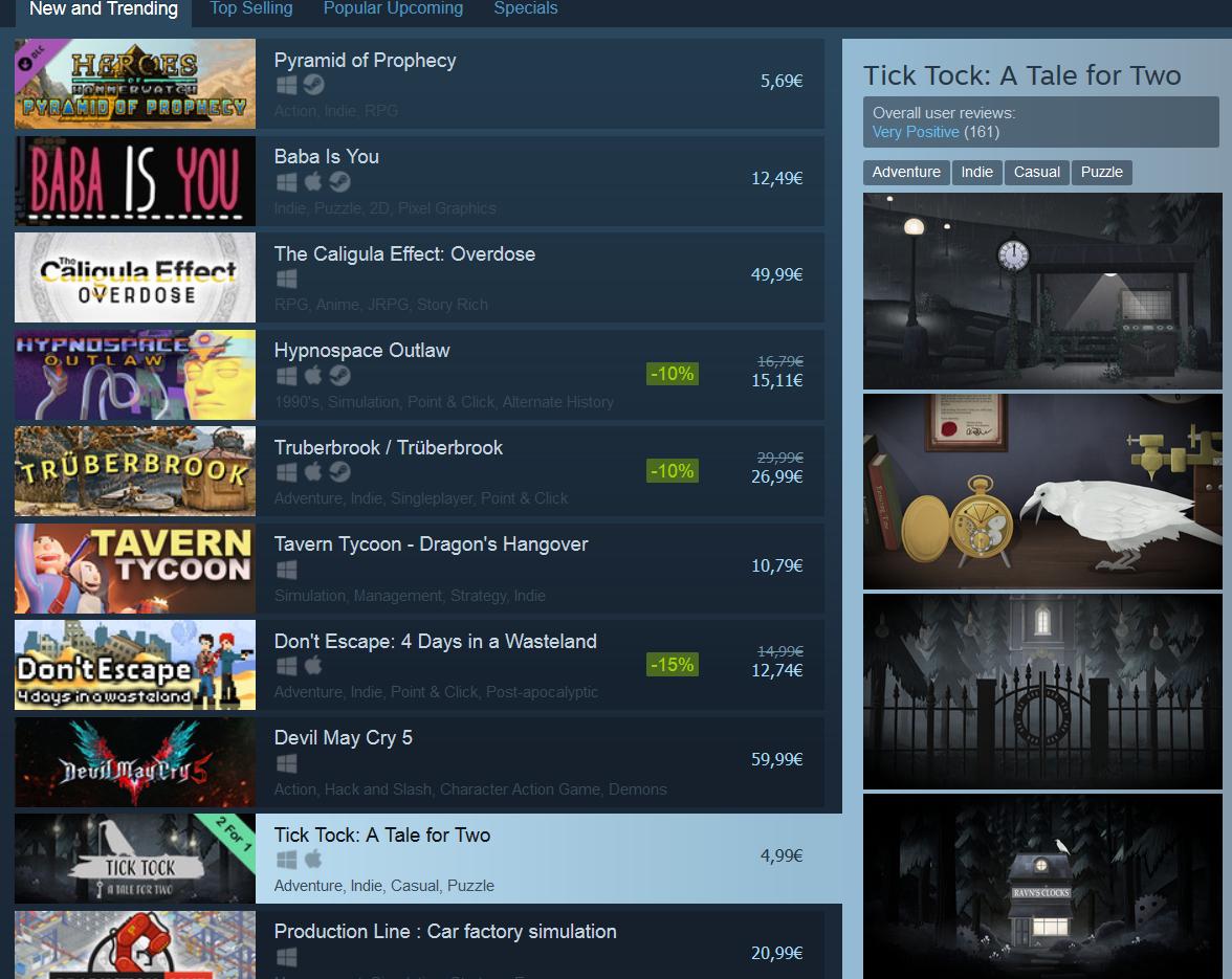 OtherTales's tweet image. Today we celebrate 1 week of hanging out on the front page of Steam 😍

And 96% of our reviews are positive 🙊

The making of Tick Tock could not have been possible without the incredible support from @DFIgameoffice 🙌

#dkgame #indiegame #madewithunity