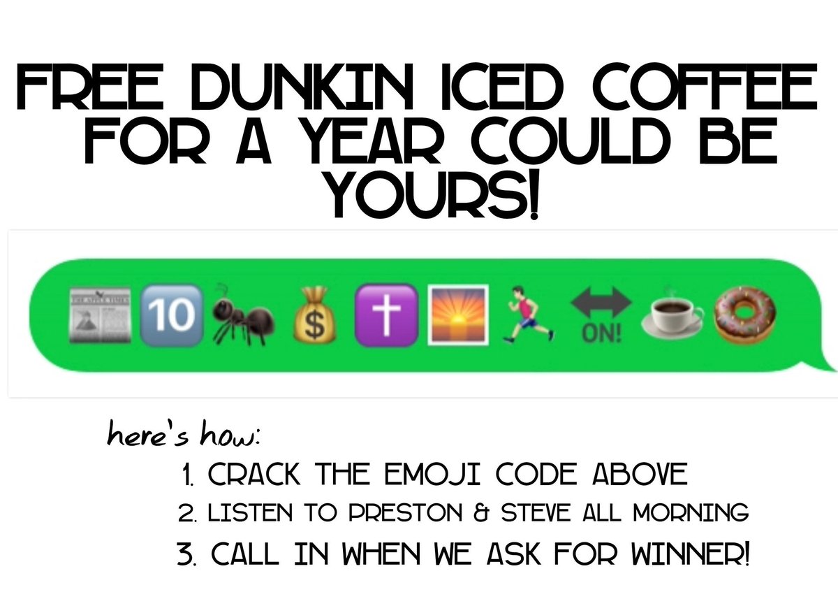 PrestonSteve933's tweet image. We run on Dunkin and you can too... for FREE! @DunkinPhilly #EmojiCode