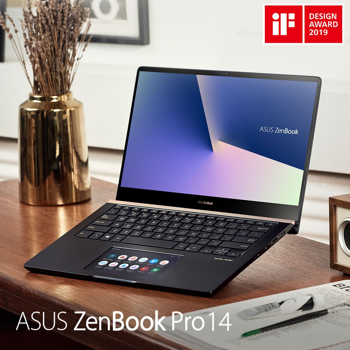 ASUS's tweet image. We design products that get noticed! This year we’re proudly celebrating iF Design Awards for #ZenBook, ZenBook Pro, and #StudioBook Series!