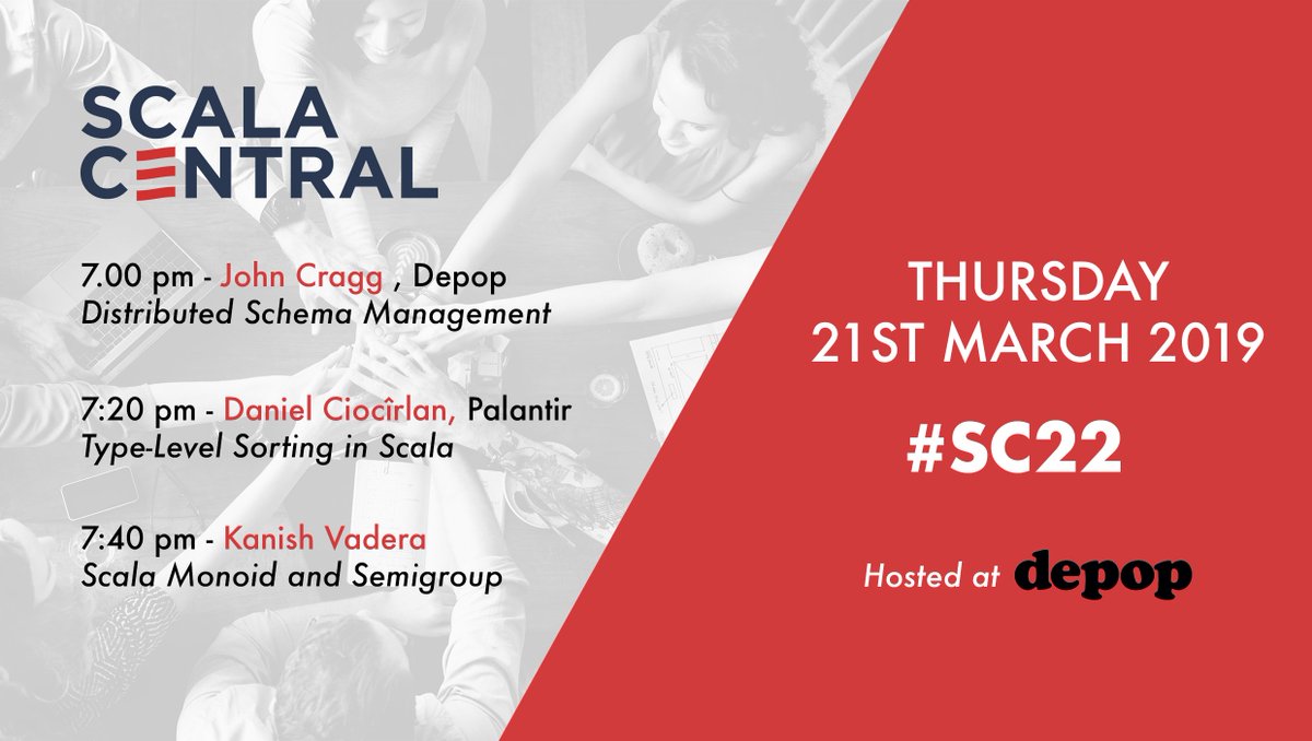 Scala_Central's tweet image. One week until the Scala Central event! Have you signed up yet?
We are excited to have John Cragg, Daniel Ciocîrlan and Kanish Vadera speaking on the 21st of March at the Depop offices! You can find details of the talks and RSVP here: lnkd.in/dSQFDrG
#scala #Scalacentral