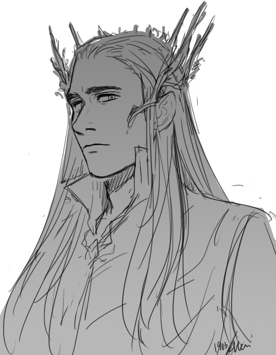 chenjapduck's tweet image. Thranduil sketch