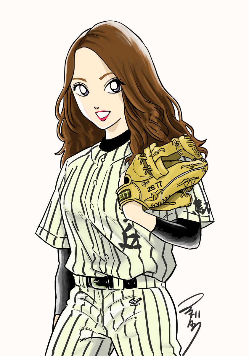 ミドリカワ A Twitter 野球のあのお姉さん 可愛すぎて好きやさかいに 描かせてもらいました あだち充先生風に 野球女子 野球 イラスト