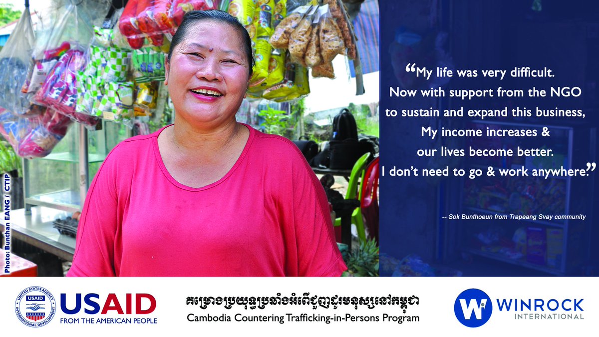 CTIPCambodia's tweet photo. We provide alternative local income-generating activities, skills training, jobs placement & small businesses development to vulnerable people in #Cambodia to reduce #RiskyMigration & prevent #HumanTrafficking
--
#EndHumanTrafficking; @WinrockIntl @UsaidCambodia @USAIDCambodiaMD https://t.co/KCmgb3P8fh