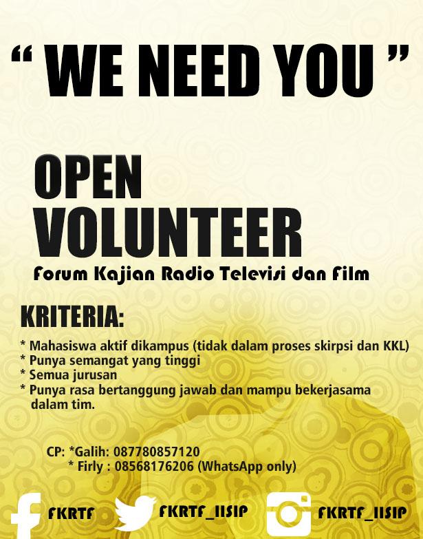 Jangan mengandalkan ilmu di kelas saja, berat, kamu gak akan kuat. Yuk, gabung jadi Volunteer di <a href="/fkrtf_iisip/">Media Literacy</a>! 😋

CP: Firly 08568176206 

#FKRTF #IISIP #IISIPJakarta #infovolunteer #volunteer #infomahasiswa