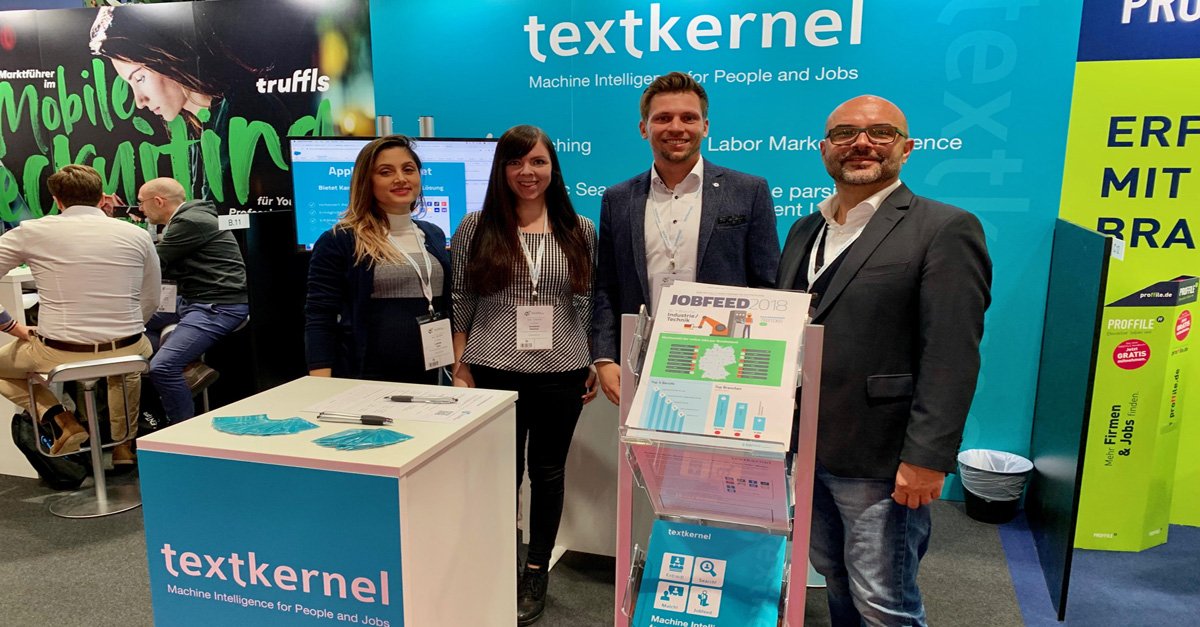 Textkernel's tweet image. Day 2 @TALENTpro_de in #Munich! Meet us at 1pm at B.18 to find out how you can optimize your end-to-end recruiting process. Ralph Dennes from #Textkernel, will discuss with Dimitri Knysch from #cammio and Tim Heerlan from #CompanyMatch. Looking forward to seeing you there!