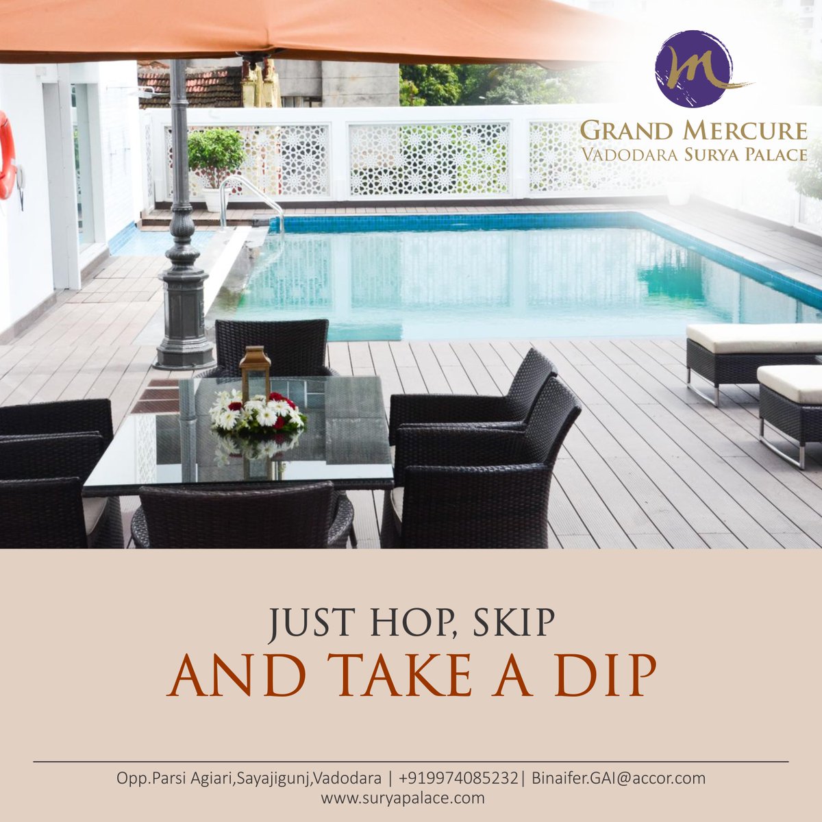 suryapalace's tweet photo. Enjoy the blissful journey of rejuvenation &amp; feel the epitome of relaxation as you dive into the refreshing pool at Grand Mercure Vadodara Surya Palace.

#Pool #Refreshingpool #rejuvenation #blissful #outdoorpool #grandmercurevadodara #suryapalace #Grandmercurevadodarasuryapalace https://t.co/IiytQbkNTN